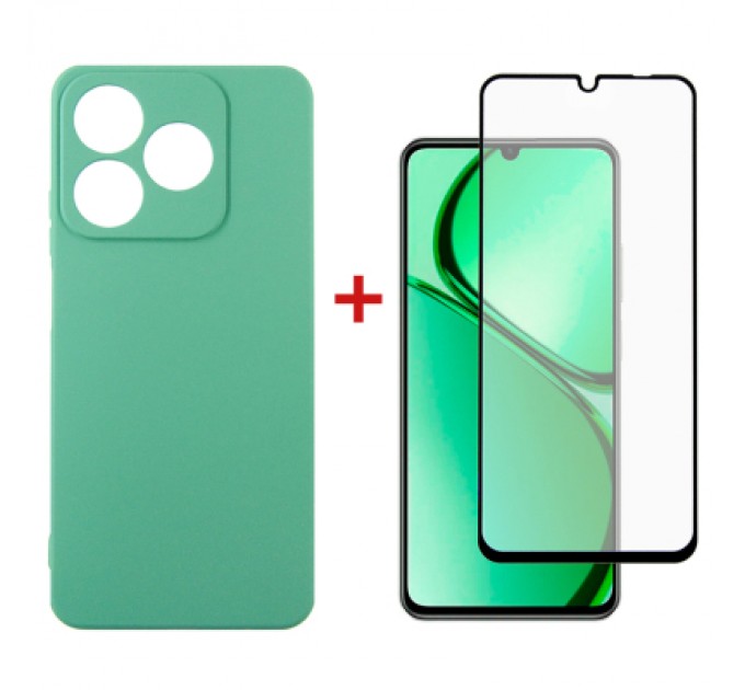 Dengos Чохол до мобільного телефона Dengos Realme C63 Soft + glass Mint (DG-KM-106)