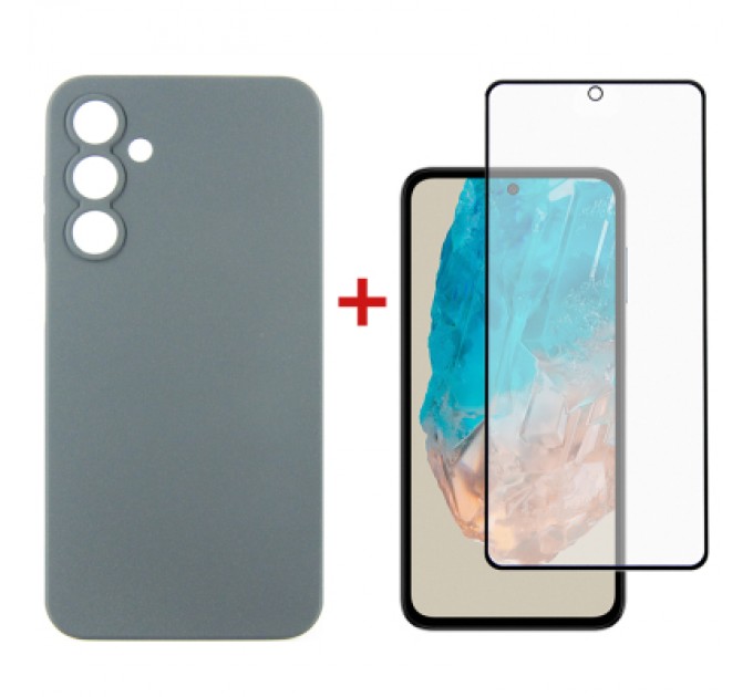 Dengos Чохол до мобільного телефона Dengos Samsung Galaxy M35 5G Carbon + glass Grey (DG-KM-101)