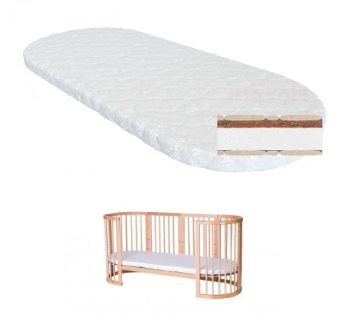 Ingvart Матрац для дитячого ліжечка Ingvart Smart Bed Oval кокос+поролон, 60х72 см (2100083000008)