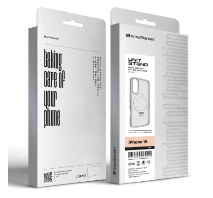 Armorstandart Чохол до мобільного телефона Armorstandart Unit Stand Apple iPhone 16 Grey (ARM78728)