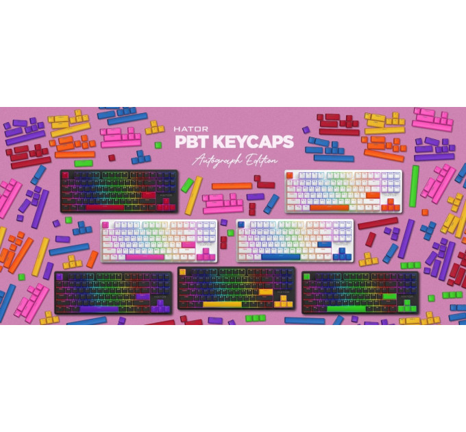 Набір кейкапів Hator PBT Keycaps Autograph Edition Vivid Lilac (HTS-716)
