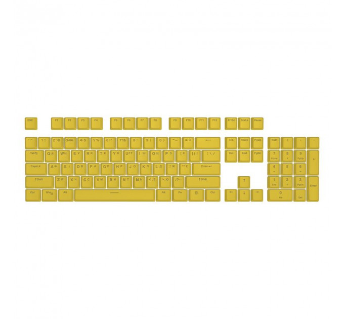 Набір кейкапів Hator PBT UKR/ENG/ru Yellow (HTS-139)