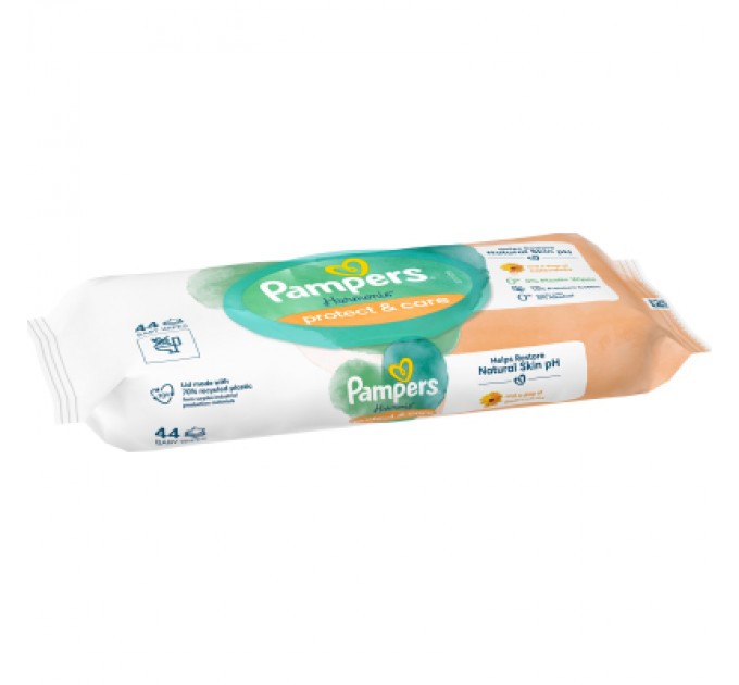 Pampers Дитячі вологі серветки Pampers Harmonie Protect&Care з календулою 44 шт (8700216250641)
