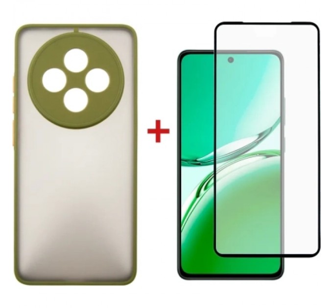 Dengos Чохол до мобільного телефона Dengos Oppo Reno 12 F/FS Matte + glass (Green) (DG-KM-110)