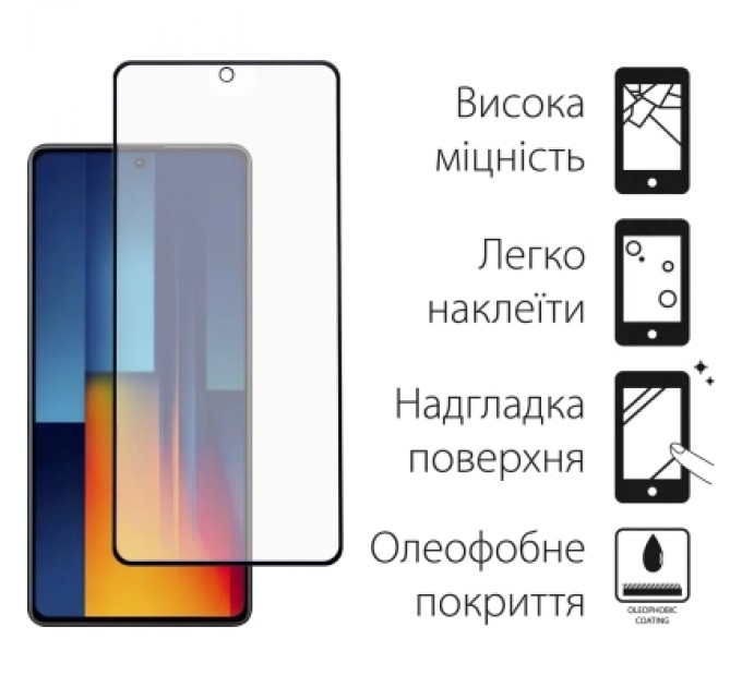 Dengos Чохол до мобільного телефона Dengos POCO M6 Pro 4G Matte + glass (Black) (DG-KM-111)