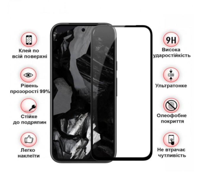 BeCover Скло захисне BeCover Google Pixel 8a Black (711663)