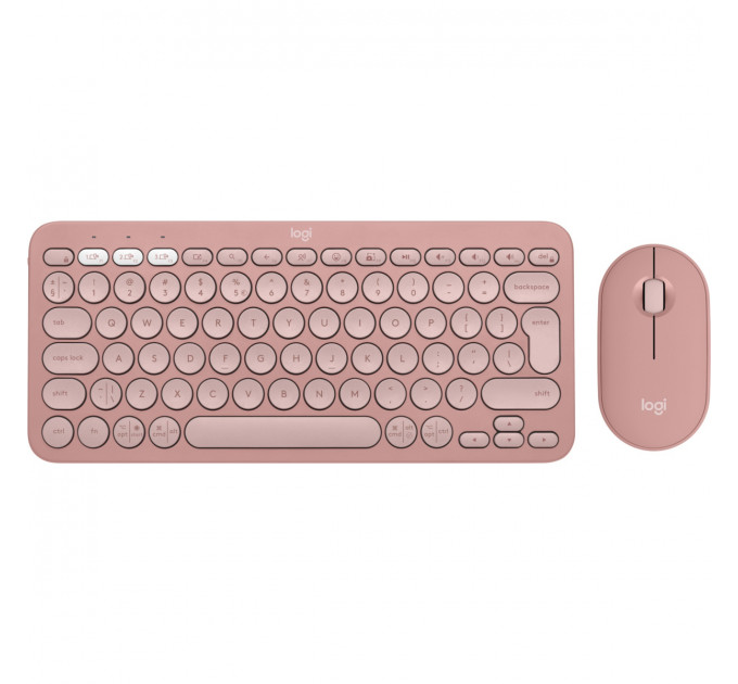 Комплект (клавіатура, миша) бездротовий Logitech Pebble 2 Combo Rose (920-012241)