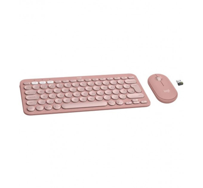 Комплект (клавіатура, миша) бездротовий Logitech Pebble 2 Combo Rose (920-012241)