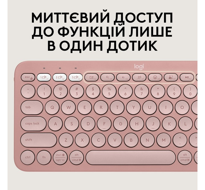 Комплект (клавіатура, миша) бездротовий Logitech Pebble 2 Combo Rose (920-012241)