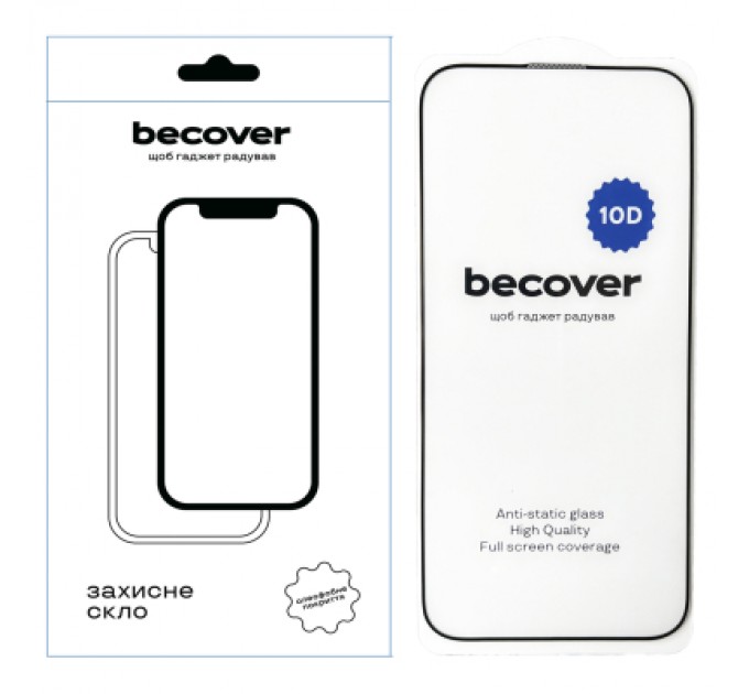 BeCover Скло захисне BeCover Apple iPhone 16 Pro Max 10D Black (712324)