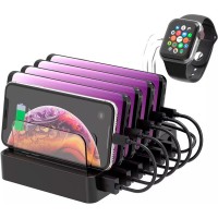 Зарядний пристрій Choetech 6xUSB 68W Charing Station (6хUSB-A) 2xMicroUSB 2xLighting 2xUCB-C (Q3008-EU-BK)