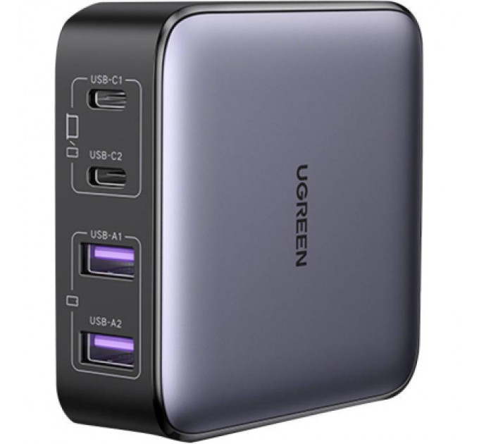 Зарядний пристрій Ugreen 4xUSB 65W (2хUSB-C+2xUSB-A) Gan CD327 (90747)