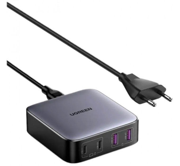 Зарядний пристрій Ugreen 4xUSB 65W (2хUSB-C+2xUSB-A) Gan CD327 (90747)