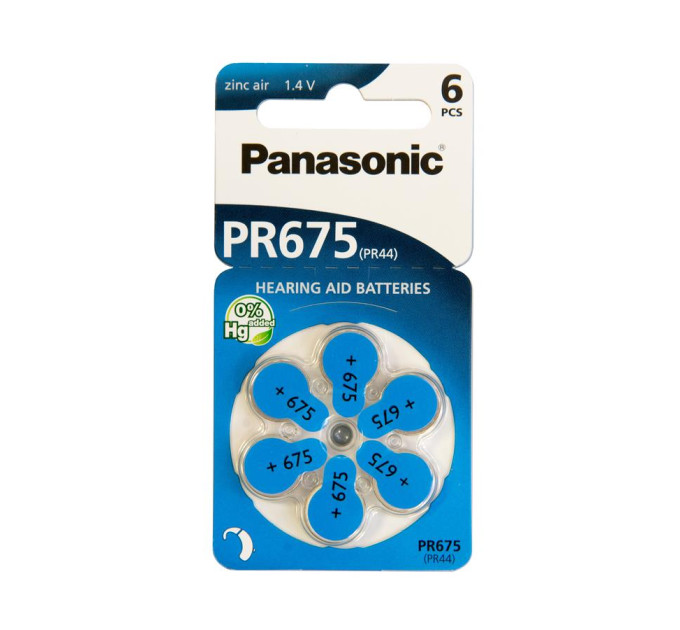 Panasonic Батарейка Panasonic PR44 / PR675 (1.4V) * 6 (PR-675H/6LB)