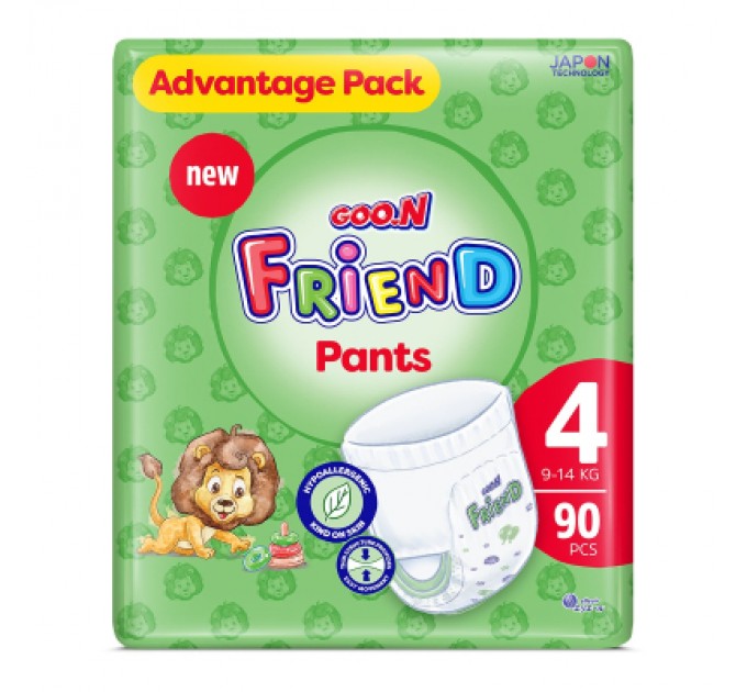 GOO.N Підгузки GOO.N Friend Трусики 9-14 кг Розмір 4 90 шт (F1010117-004)