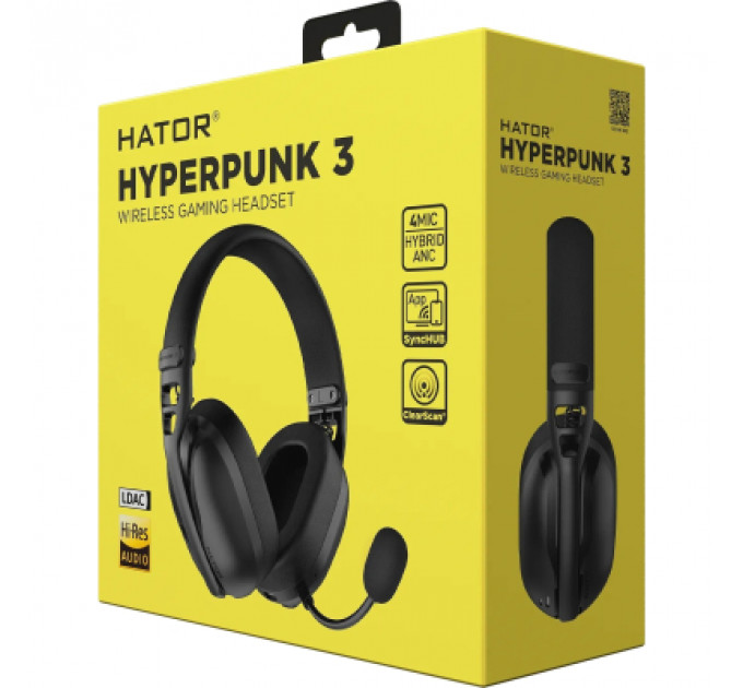 Навушники Hator Hyреrpunk 3 Wireless Hi-Res SyncHUB connection Black (ESH15)