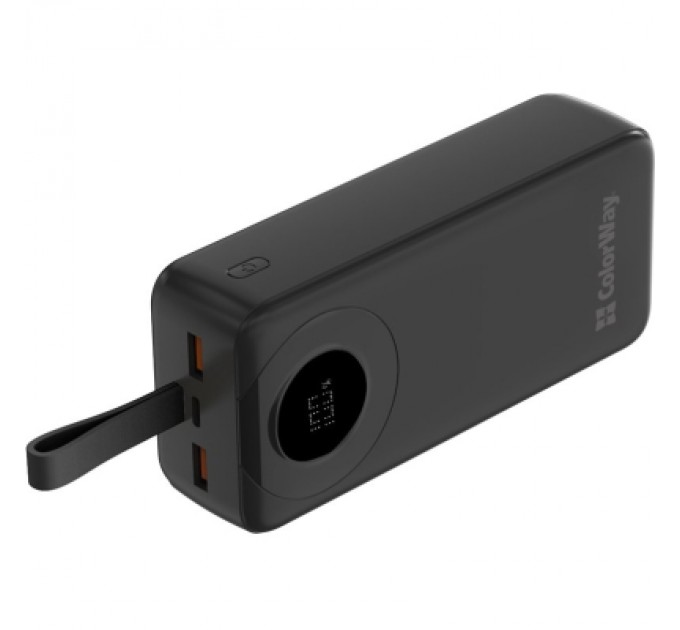Батарея універсальна ColorWay 30 000 mAh EnergyPlus PD/18W, QC3.0/22.5W, Black (CW-PB300LPB4BK-PDD)