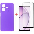 Чохол до мобільного телефона Dengos Oppo A3X Carbon + glass (Purple) (DG-KM-124)