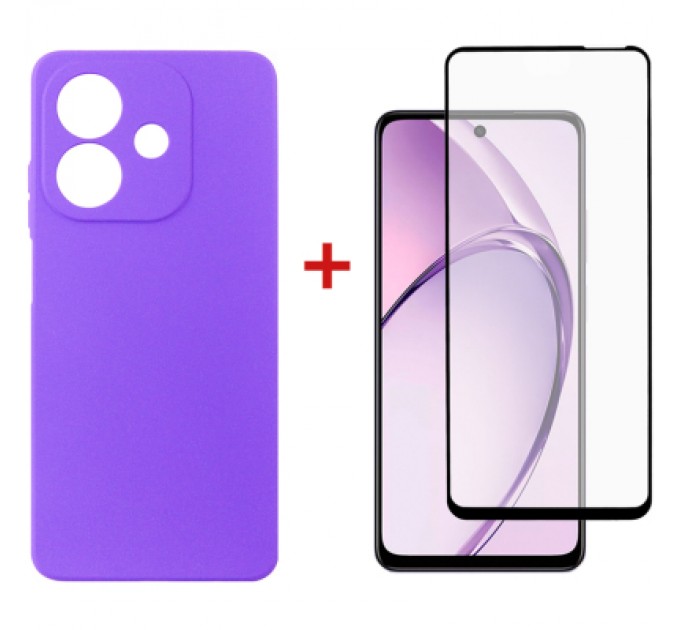 Чохол до мобільного телефона Dengos Oppo A3X Carbon + glass (Purple) (DG-KM-124)