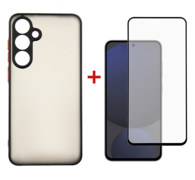 Dengos Чохол до мобільного телефона Dengos Samsung Galaxy S24 FE Matte + glass (Black) (DG-KM-117)