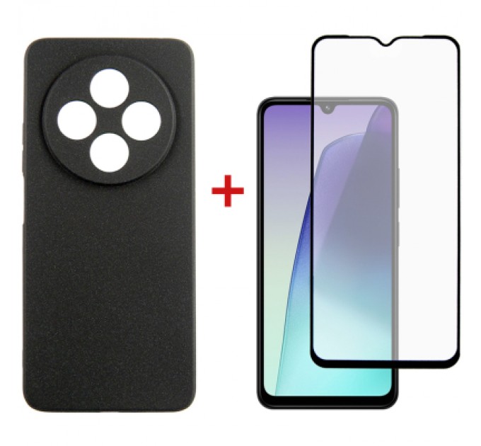 Dengos Чохол до мобільного телефона Dengos Xiaomi Redmi 14C Carbon + glass (Black) (DG-KM-119)