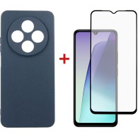 Чохол до мобільного телефона Dengos Xiaomi Redmi 14C Carbon + glass (Blue) (DG-KM-120)