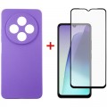 Dengos Чохол до мобільного телефона Dengos Xiaomi Redmi 14C Carbon + glass (Purple) (DG-KM-121)