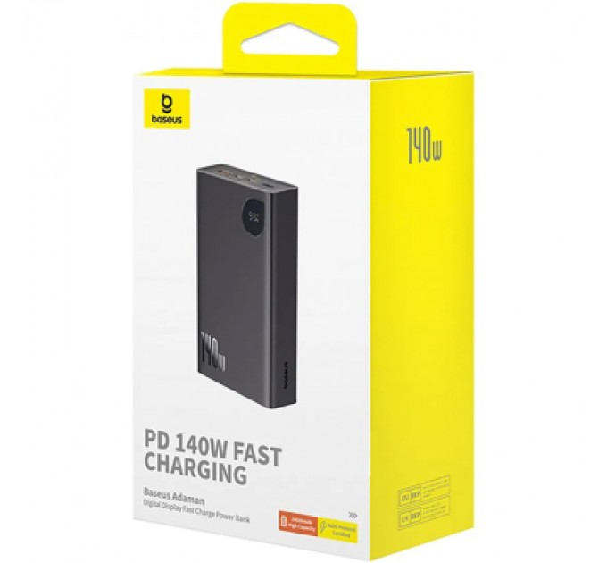 Baseus Батарея універсальна Baseus Adaman Metal Digital Display 24000mAh 140W, Black (P10021508113-00) (P10021507112-02)