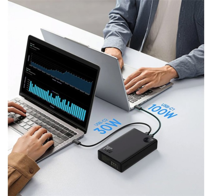 Baseus Батарея універсальна Baseus Adaman Metal Digital Display 24000mAh 140W, Black (P10021508113-00) (P10021507112-02)