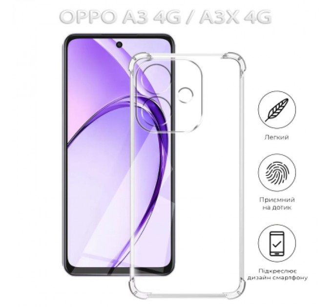 Чохол до мобільного телефона BeCover Anti-Shock Oppo A3 4G / А3х 4G Clear (712792)