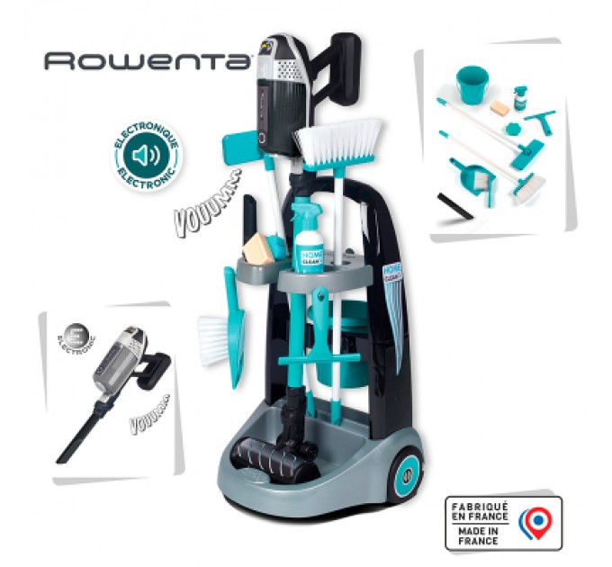 Smoby Ігровий набір Smoby Вiзок для прибирания з ручним пилососом Ровента та аксесуари (330319)