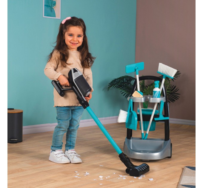 Smoby Ігровий набір Smoby Вiзок для прибирания з ручним пилососом Ровента та аксесуари (330319)