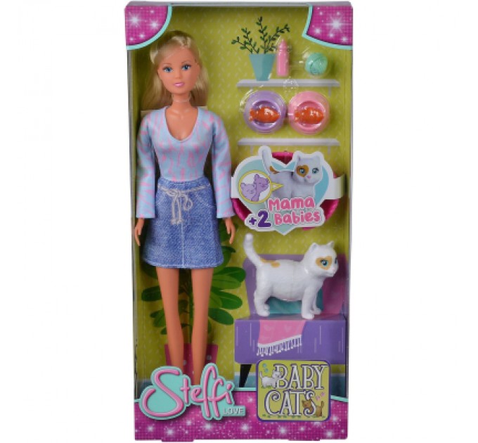 Simba Лялька Simba набір Штеффі Вагітна кішка з 2 котенятами та аксесуарами (5733651)