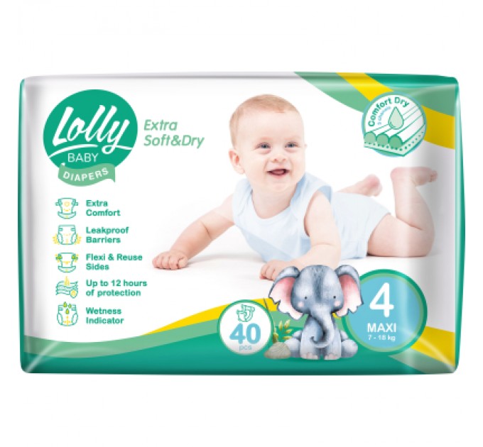 Lolly Підгузки Lolly Soft Maxi 4 7-18 кг 40 шт (4820174981266)