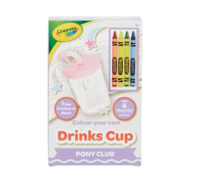 Crayola Набір для творчості Crayola Стаканчик-розмальовка Поні-клуб З олівцями (15765-B)