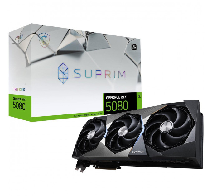 Відеокарта GF RTX 5080 16GB GDDR7 Suprim SOC MSI (GeForce RTX 5080 16G SUPRIM SOC)
