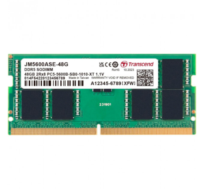 Модуль пам'яті для ноутбука SoDIMM DDR5 48GB 5600 MHz Transcend (JM5600ASE-48G)