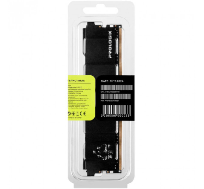 Модуль пам'яті для комп'ютера DDR4 16GB 3600 MHz Black Prologix (PRO16GB3600B4)