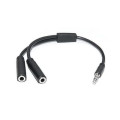 REAL-EL Кабель мультимедійний Jack 3.5mm male to 2xJack 3.5mm female 0.2m Pro REAL-EL (EL123500039)