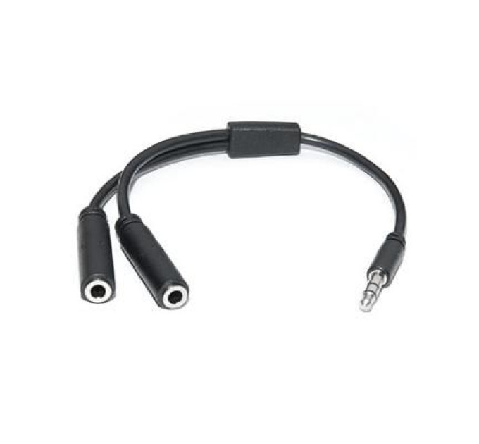 REAL-EL Кабель мультимедійний Jack 3.5mm male to 2xJack 3.5mm female 0.2m Pro REAL-EL (EL123500039)