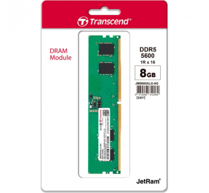 Модуль пам'яті для комп'ютера DDR5 8GB 5600 MHz Transcend (JM5600ALG-8G)
