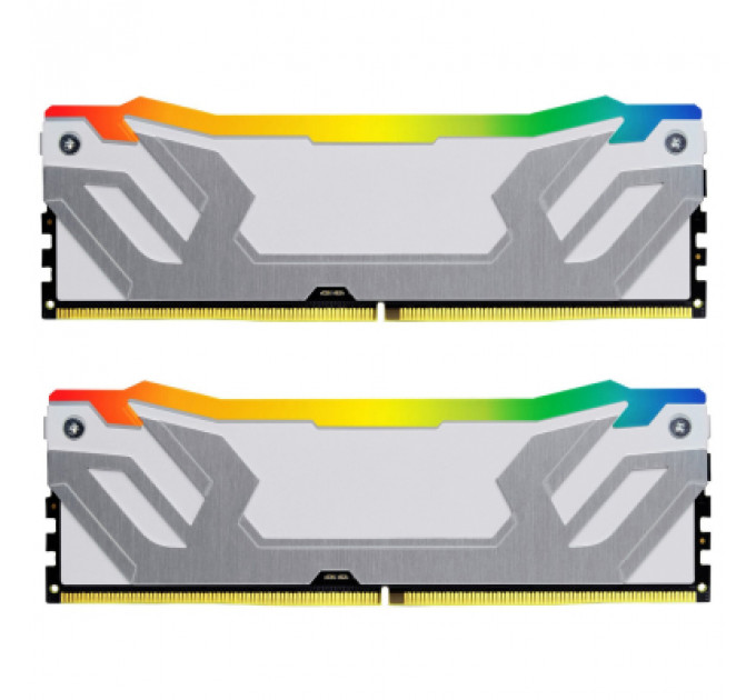 Модуль пам'яті для комп'ютера DDR5 48GB (2x24GB) 8400 MHz Renegade RGB White/Silver Kingston Fury (ex.HyperX) (KF584CU40RWAK2-48)