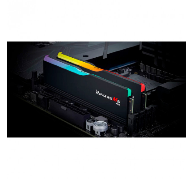 Модуль пам'яті для комп'ютера DDR5 32GB (2x16GB) 6000 MHz Ripjaws M5 RGB Matte Black G.Skill (F5-6000J3040F16GX2-RM5RK)