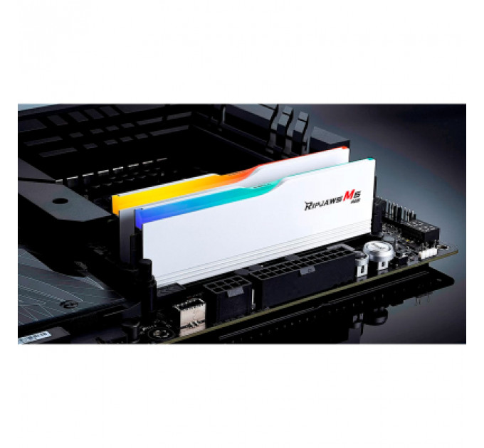 Модуль пам'яті для комп'ютера DDR5 32GB (2x16GB) 6000 MHz Ripjaws M5 RGB Matte White G.Skill (F5-6000J3238F16GX2-RM5RW)