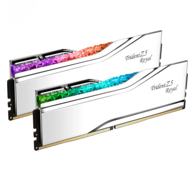 Модуль пам'яті для комп'ютера DDR5 32GB (2x16GB) 7600 MHz Trident Z5 Royal Silver G.Skill (F5-7600J3646G16GX2-TR5S)