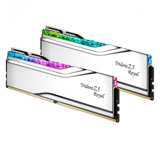 Модуль пам'яті для комп'ютера DDR5 32GB (2x16GB) 7600 MHz Trident Z5 Royal Silver G.Skill (F5-7600J3646G16GX2-TR5S)