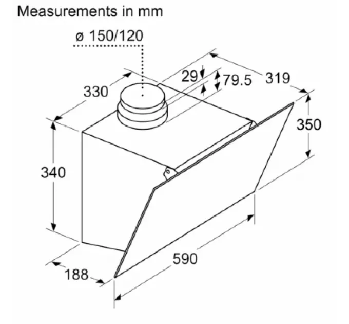 Bosch Витяжка кухонна Bosch DWK63PJ20T