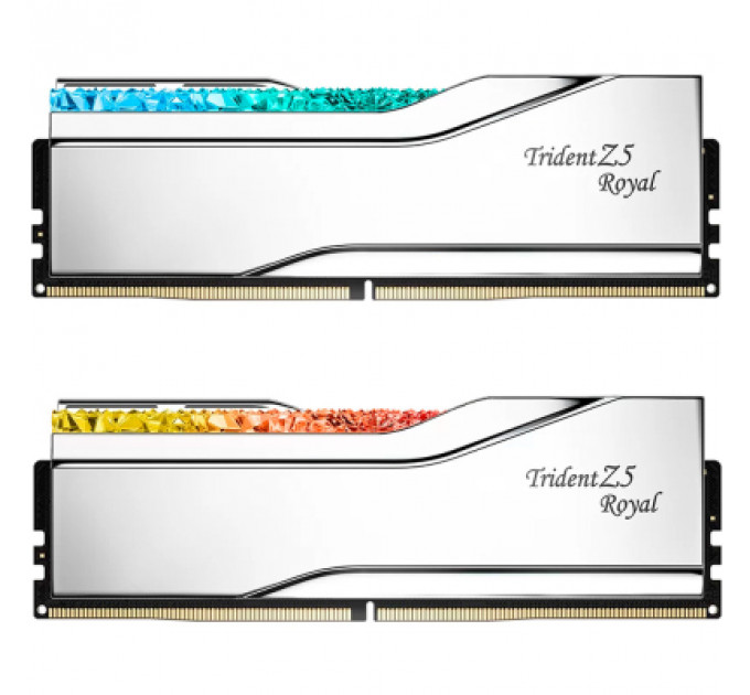 Модуль пам'яті для комп'ютера DDR5 32GB (2x16GB) 7600 MHz Trident Z5 Royal Silver G.Skill (F5-7600J3646G16GX2-TR5S)
