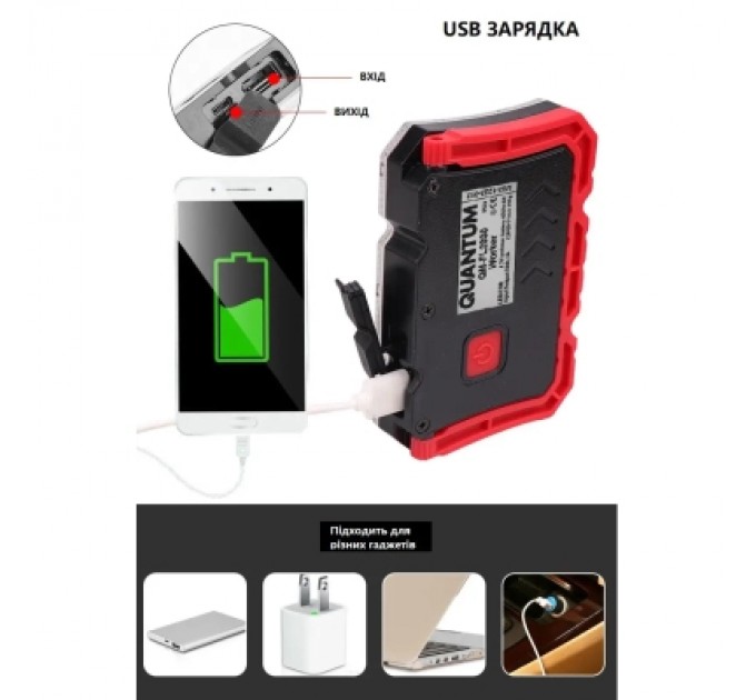 Ліхтар Quantum worklight Worker 15W COB+LED з функ Power Bank (QM-FL2030)