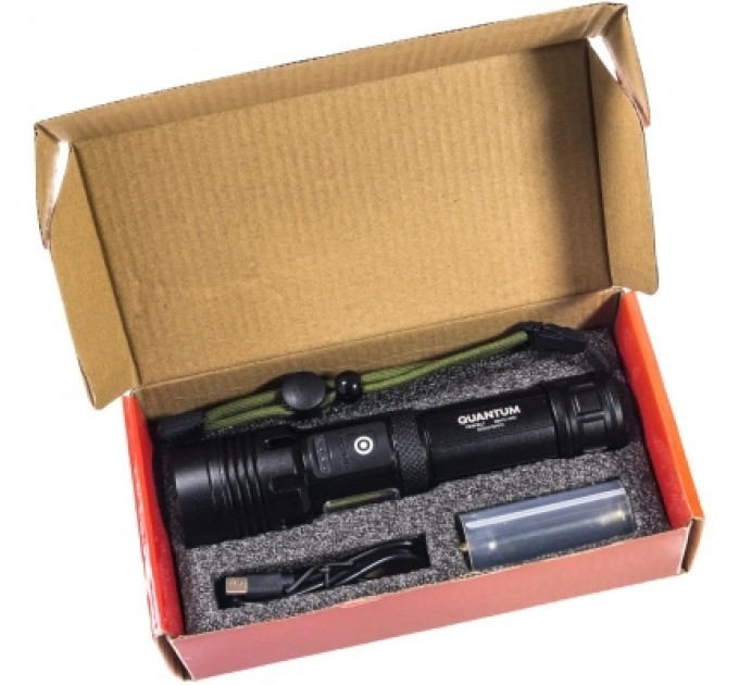Ліхтар Quantum Perfect 5WLED zoom+3WCOB з функ Power Bank Li-ion26650/4500mAh (QM-FL1035-СB)